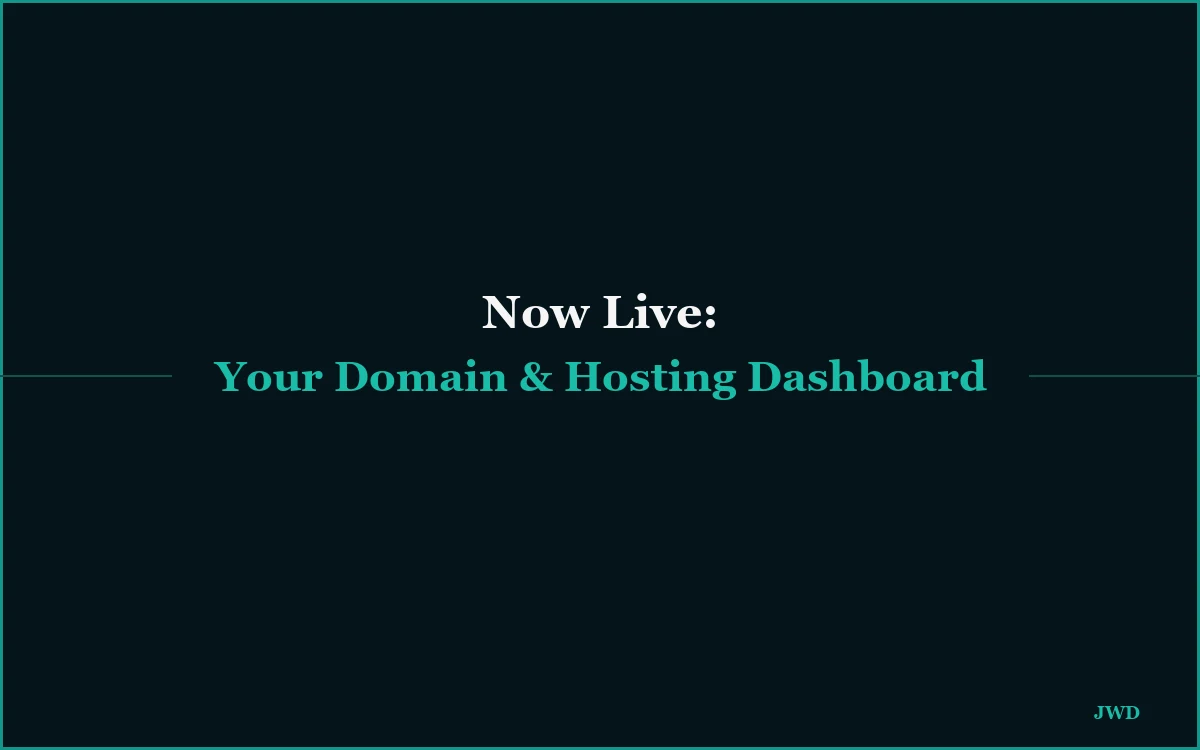 Now Live: Buy, Manage and Host Your Domain from Your JWD Dashboard