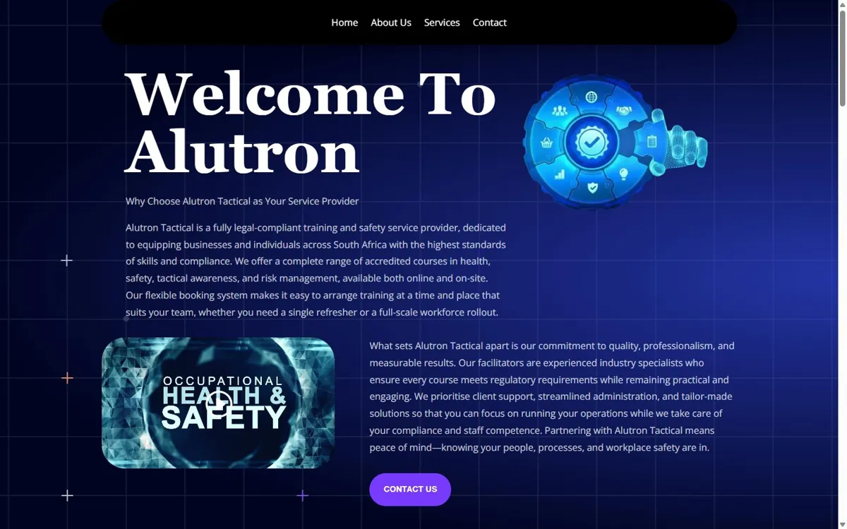 Alutron Tactical website designed by JWD