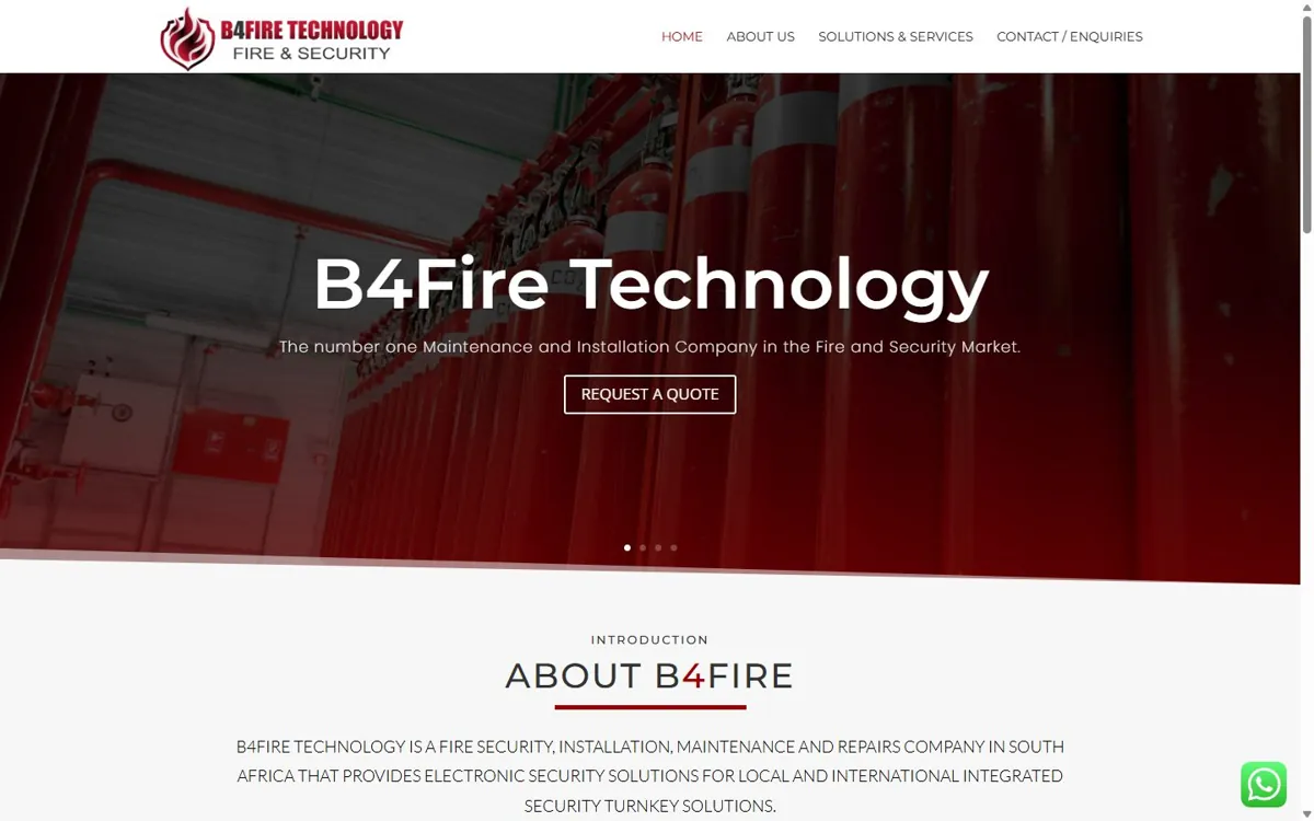 B4Fire Technology website designed by JWD