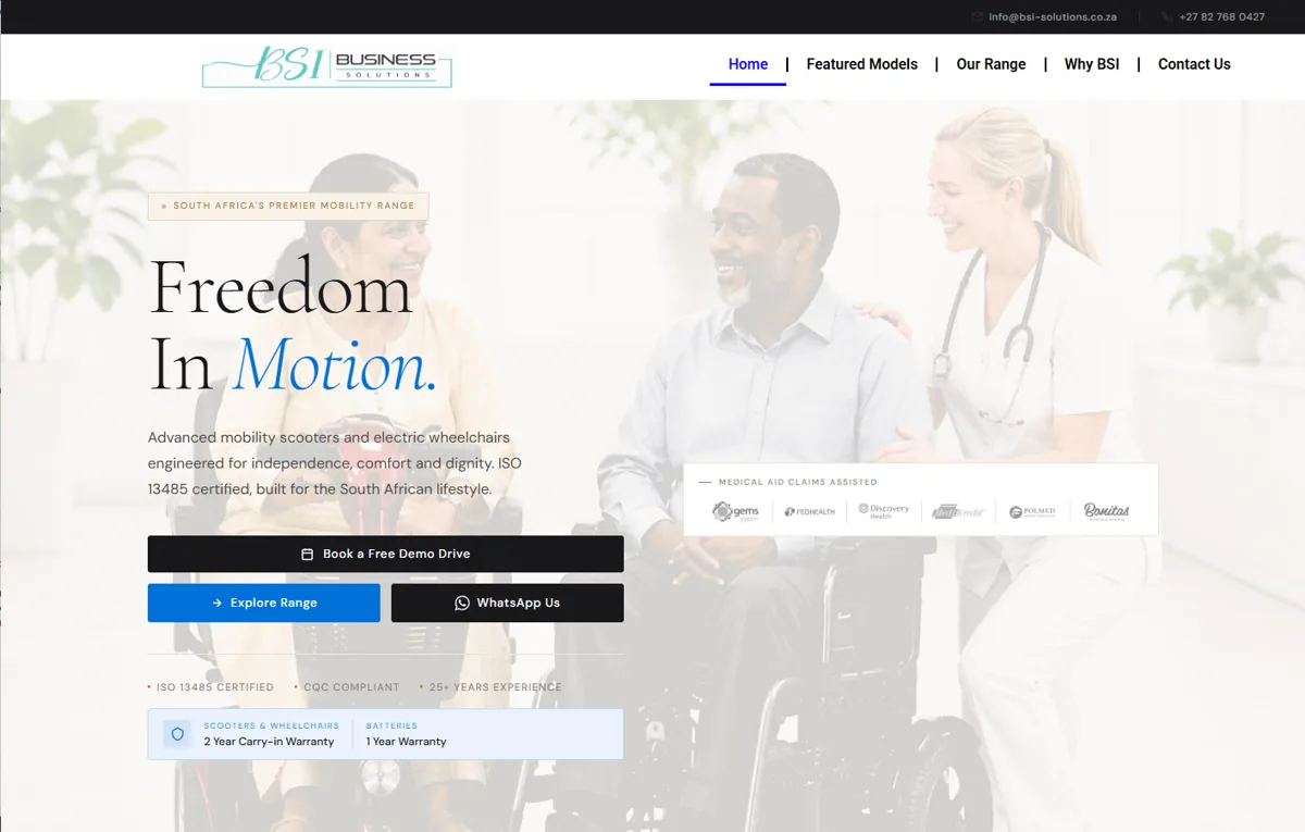 BSI Mobility website designed by JWD