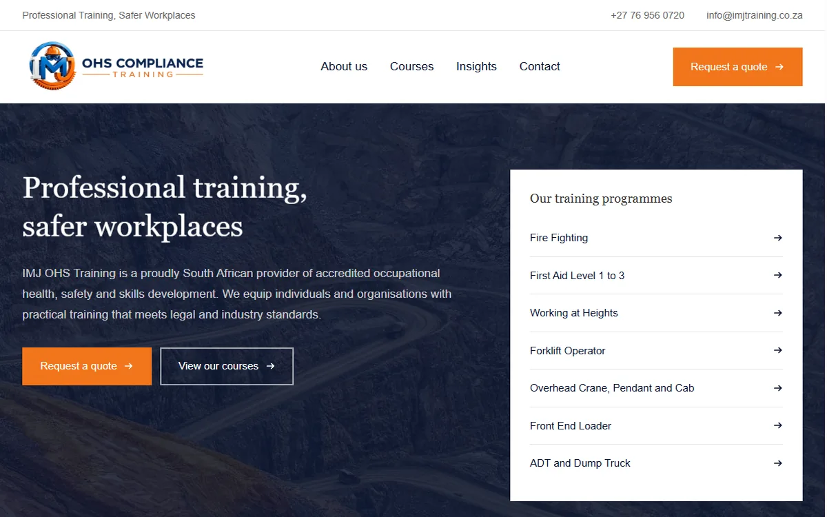 IMJ OHS Training: A Website Case Study