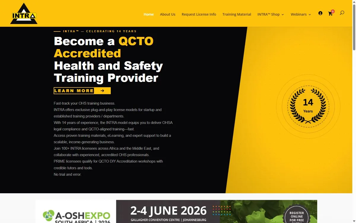 INTRA Safe website designed by JWD
