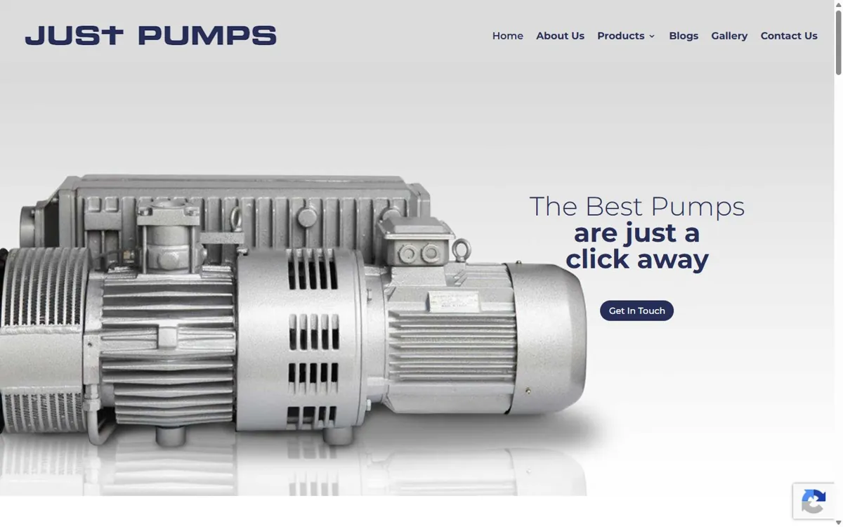 Just Pumps website designed by JWD