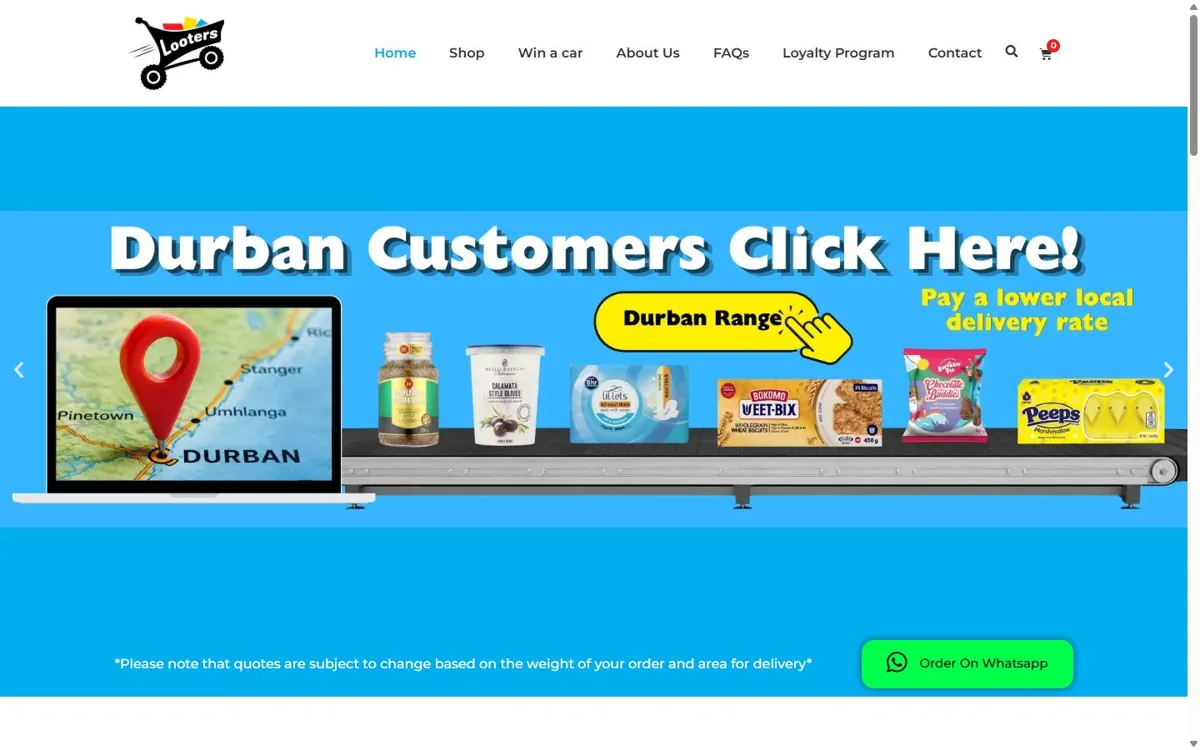 Looters website designed by JWD