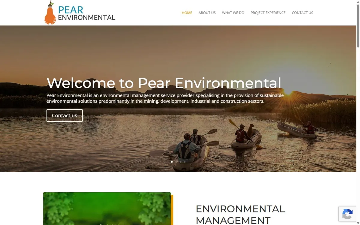 Pear Environmental website designed by JWD