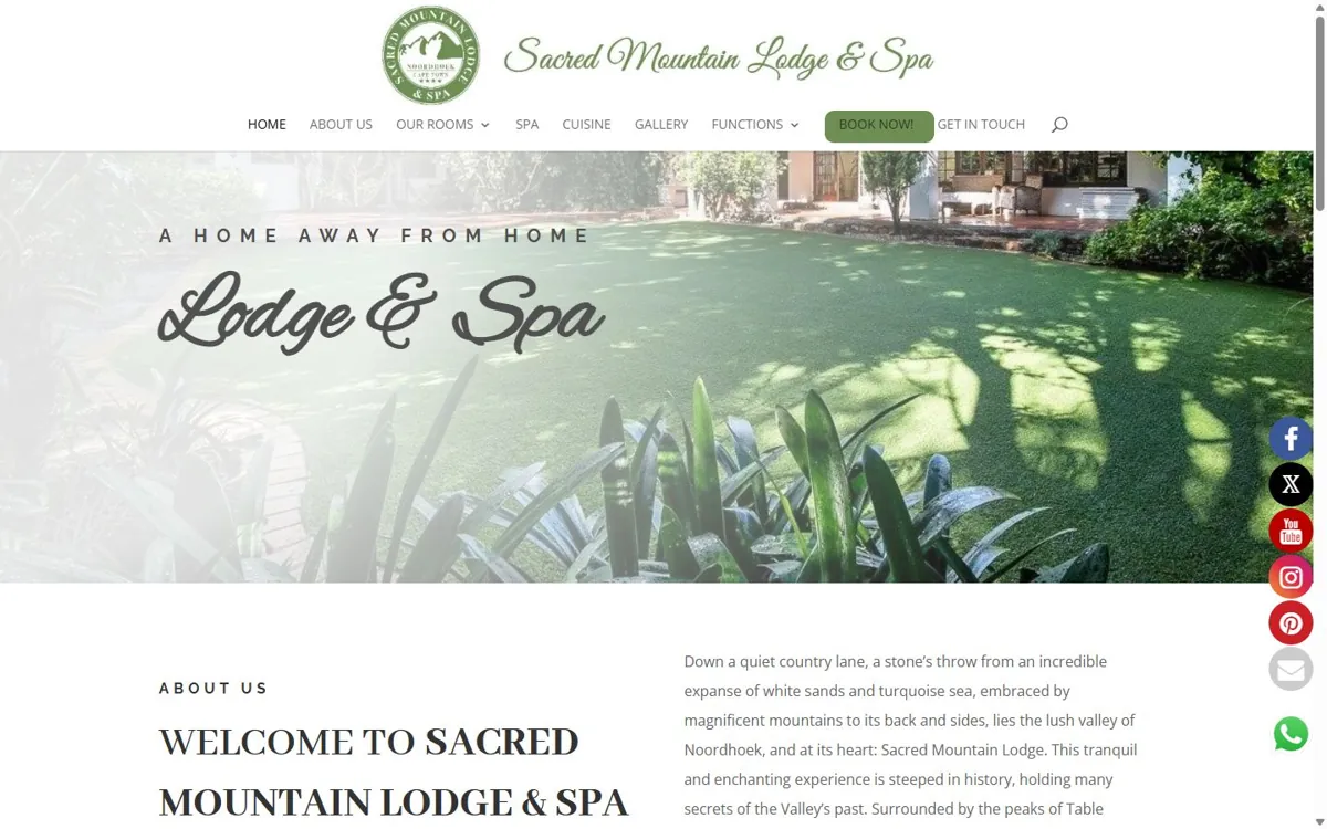 Sacred Mountain website designed by JWD