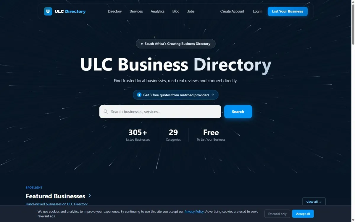 ULC website designed by JWD