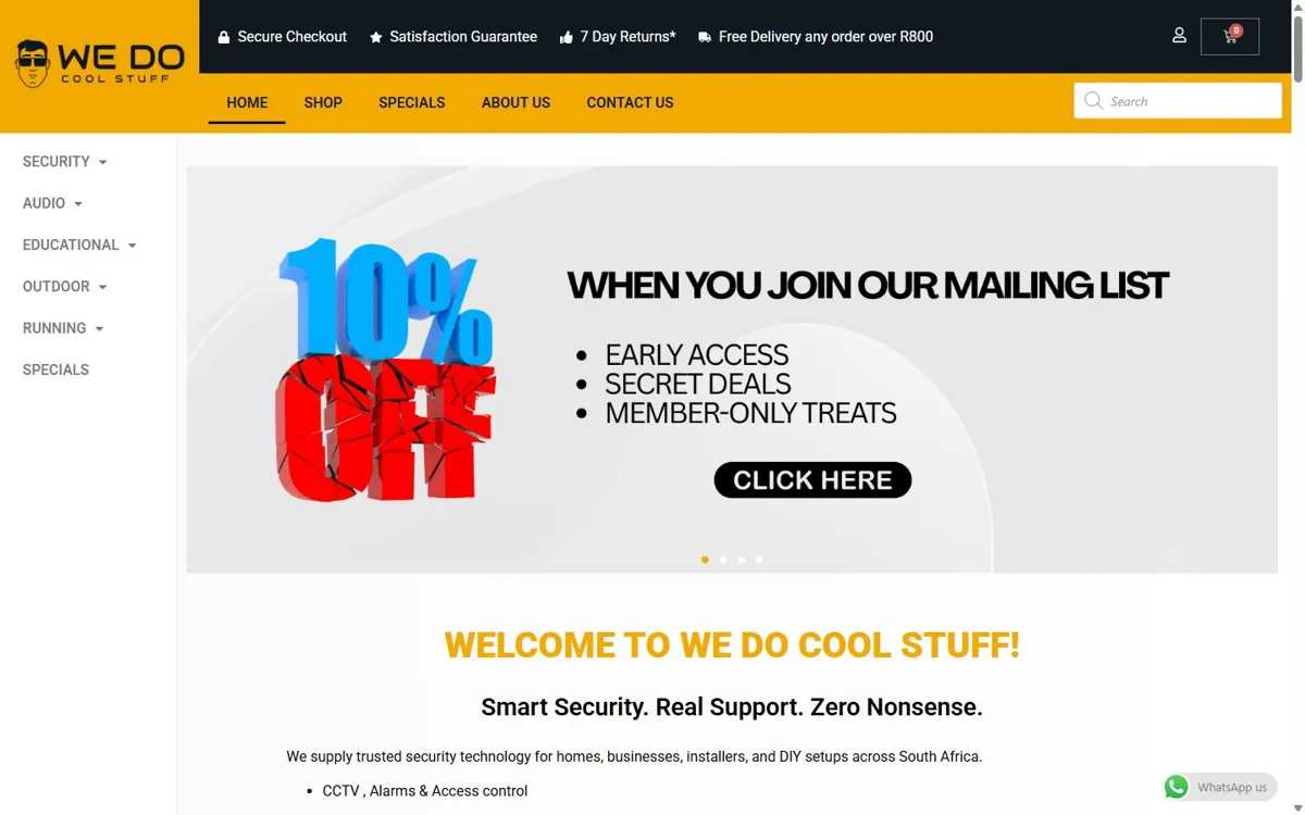 We Do Cool Stuff website designed by JWD