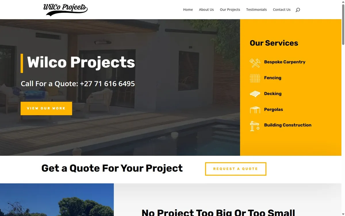 Wilco Projects website designed by JWD